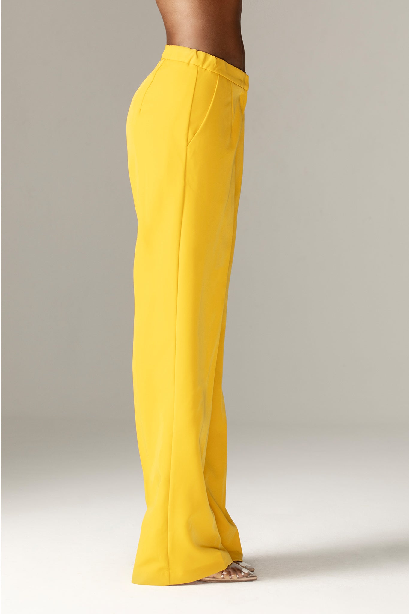 Niaz High Waist Wide Leg Pants (Yellow)