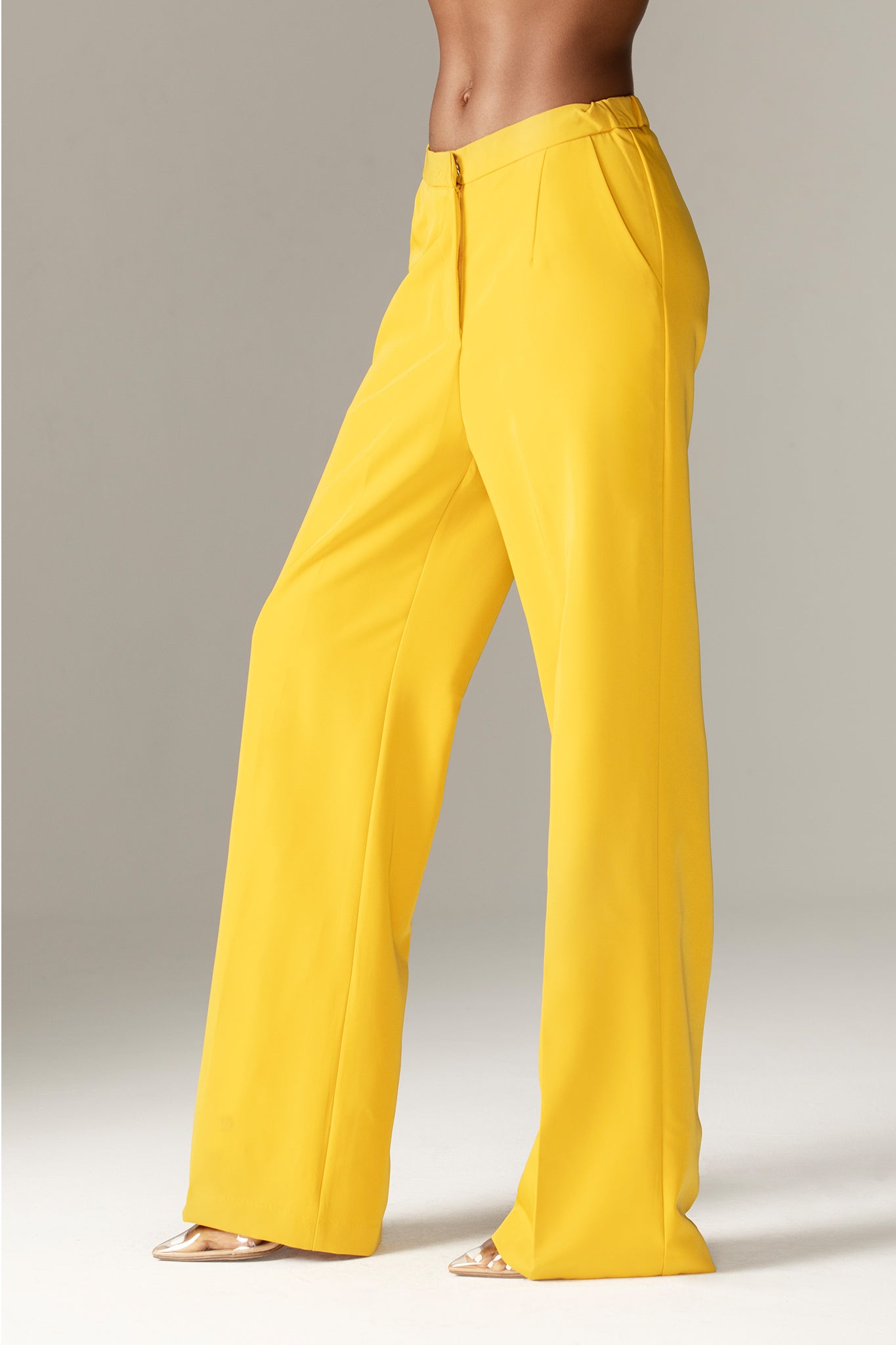 Niaz High Waist Wide Leg Pants (Yellow)