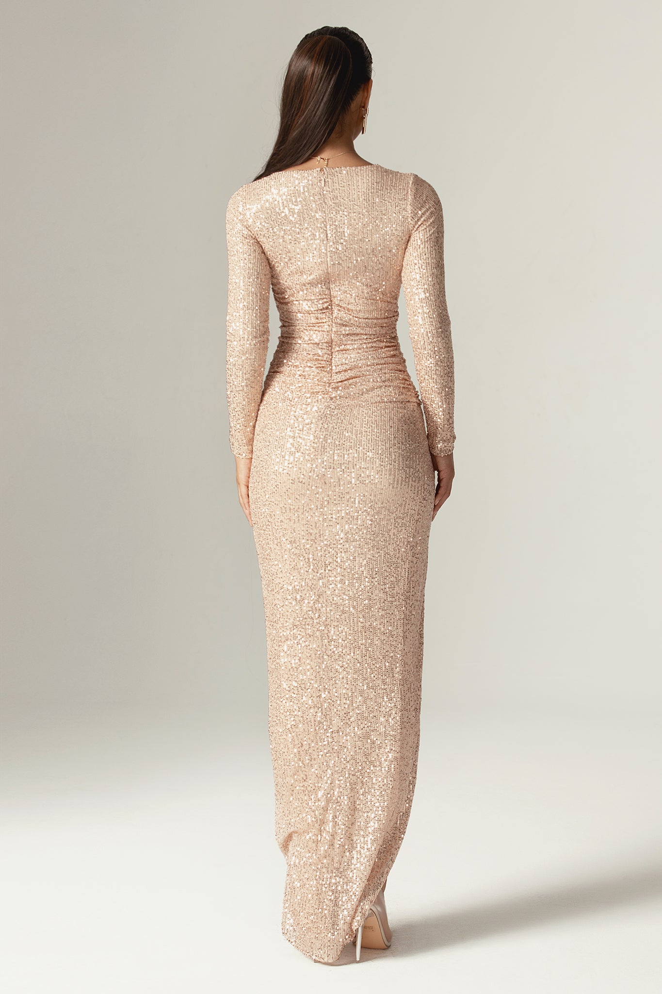 Mona Sequins Maxi Dress (Champagne Gold)