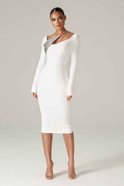 Diana Bandage Dress (White) - Alieva
